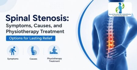 Physiotherapist guiding patient through spinal stenosis exercises at Phywell Physiotherapy, Delhi