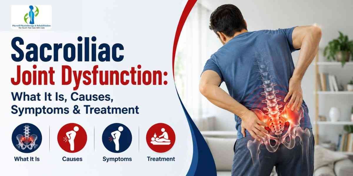 Sacroiliac joint dysfunction anatomy showing the sacrum, pelvis and SI joint